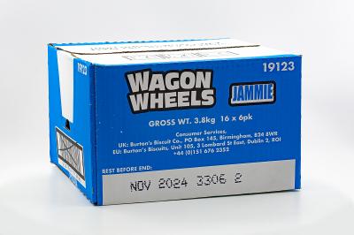 Печенье с суфле и джемом покрытое глазурью с ароматом шоколада WAGON WHEELS 228.6 г